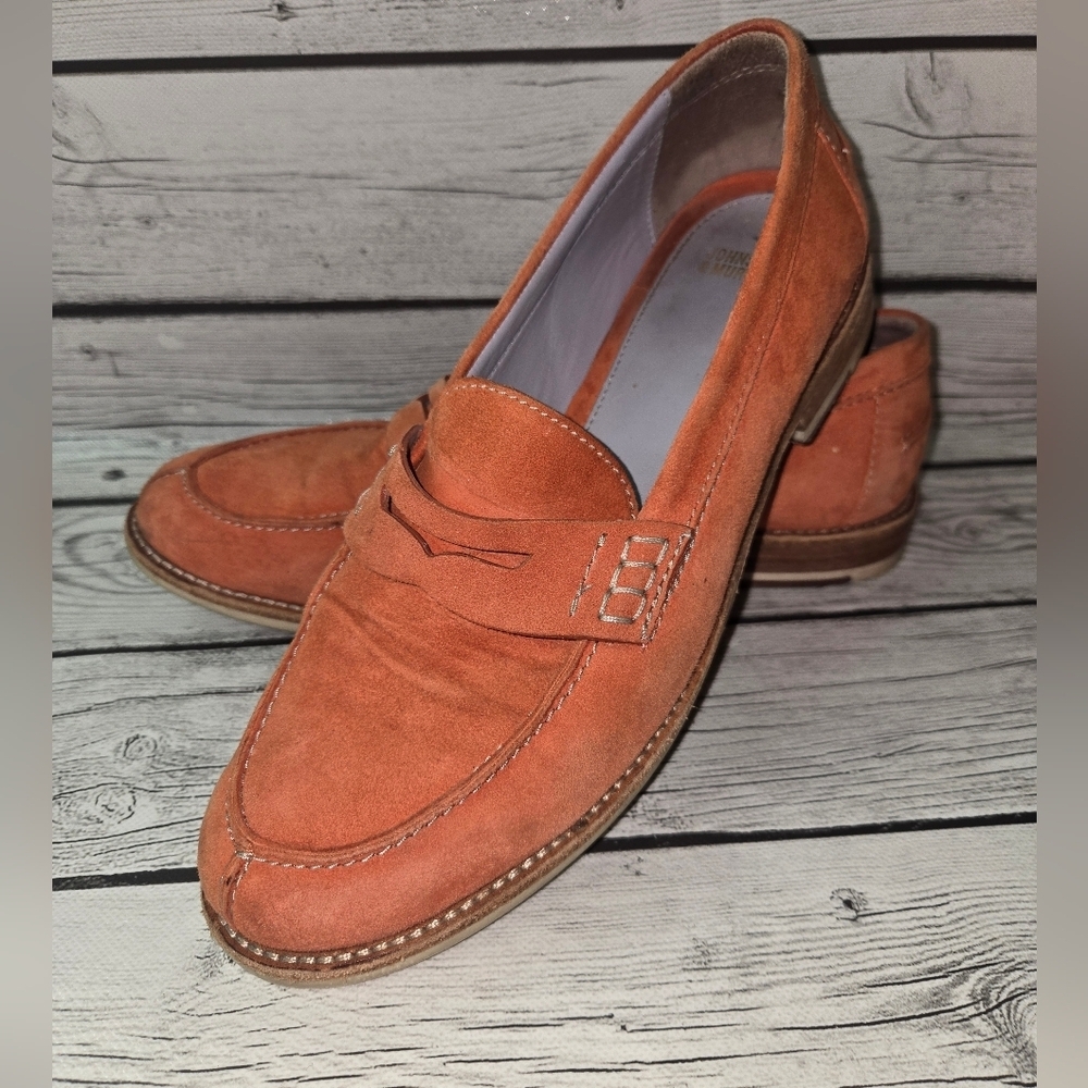 Johnston & Murphy Women’s Suede Penny Loafers Orange Size 9.5N